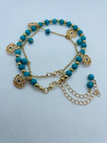 Double Blue Charm Anklet