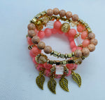 Boho Beaded Bracelet(pink)